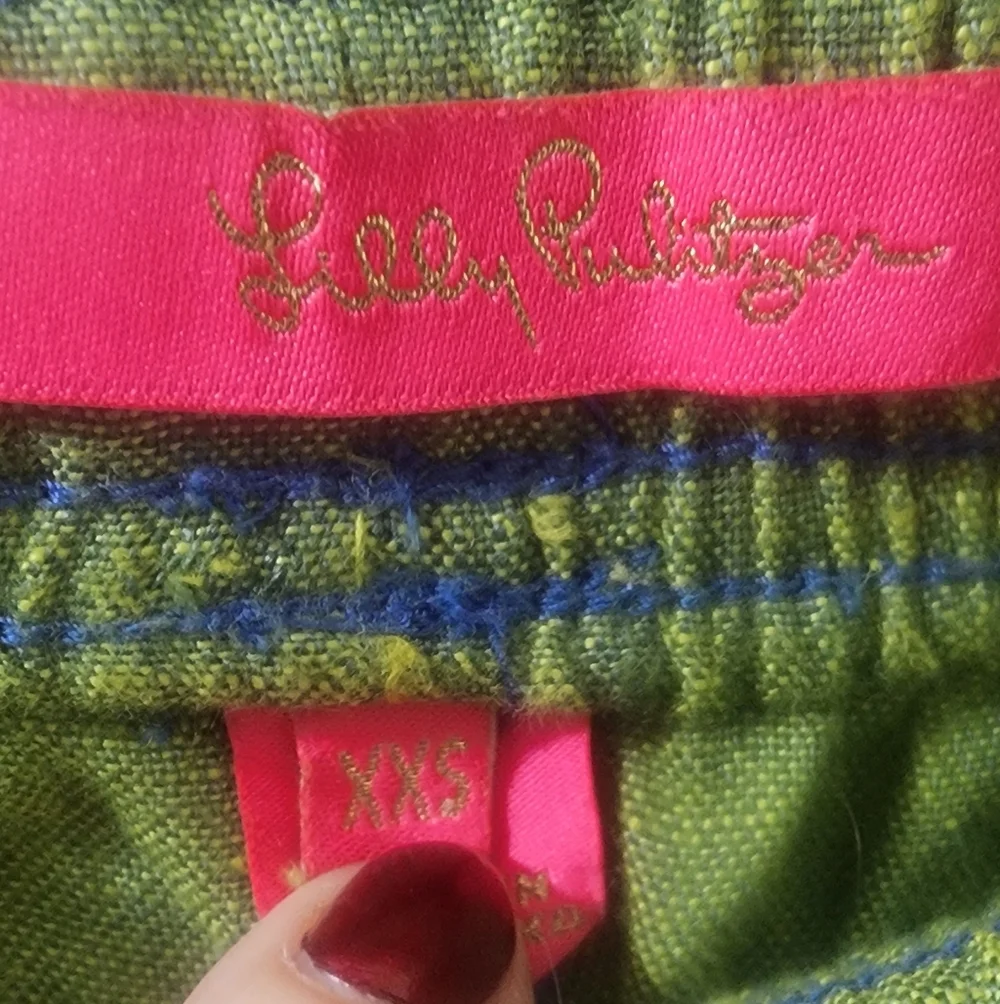 Lilly Pulitzer Green Linen Pants, Size XXS.‎